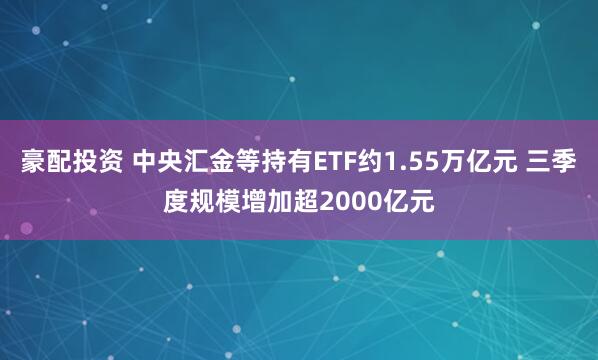 豪配投资 中央汇金等持有ETF约1.55万亿元 三季度规模增加超2000亿元