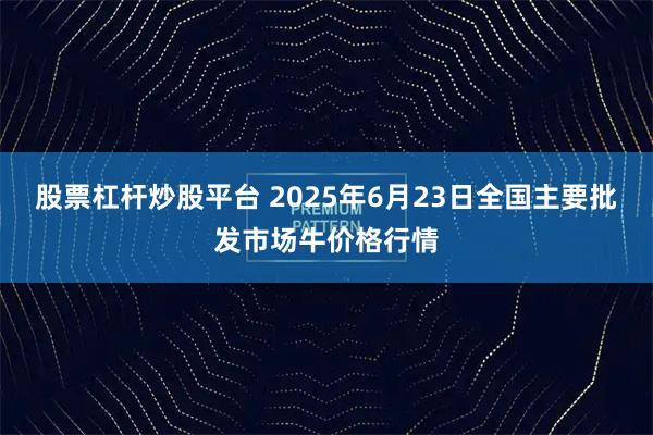 股票杠杆炒股平台 2025年6月23日全国主要批发市场牛价格行情